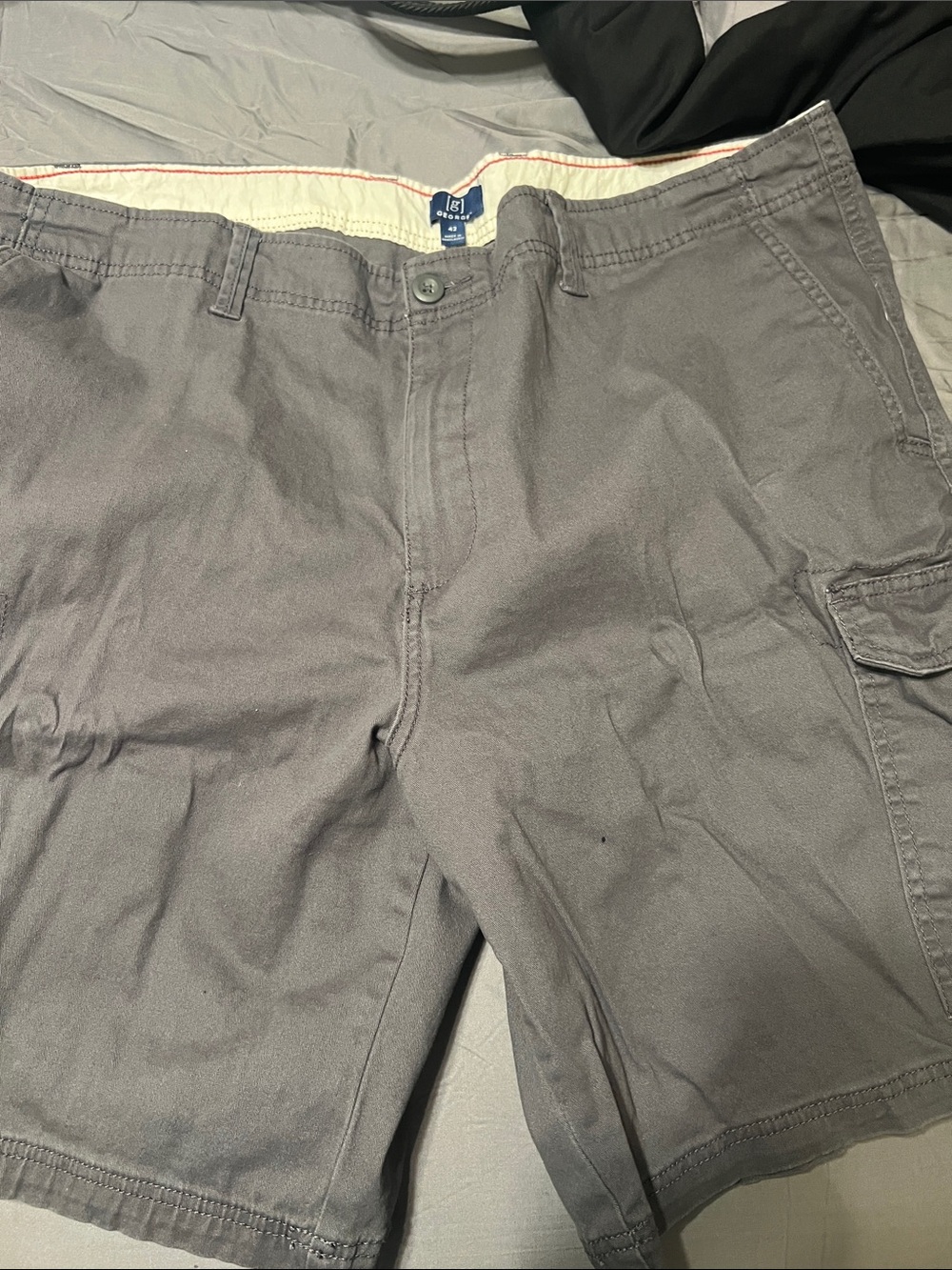 George Men's Charcoal Gray Cargo Shorts with Side Flap Pocket